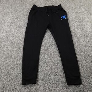 Champion Pants Mens M Black Sweatpants Warmup Drawstring Jogger Gym Run Athletic
